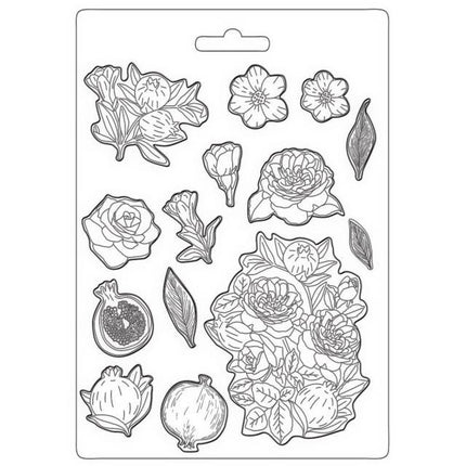Soft Mould A4 - Casa Granada pomegranade and flowers