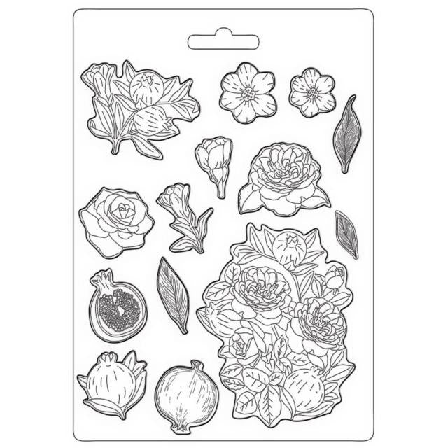 Soft Mould A4 - Casa Granada pomegranade and flowers