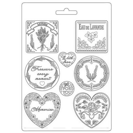 Soft Mould A4 - Provence plates and hearts