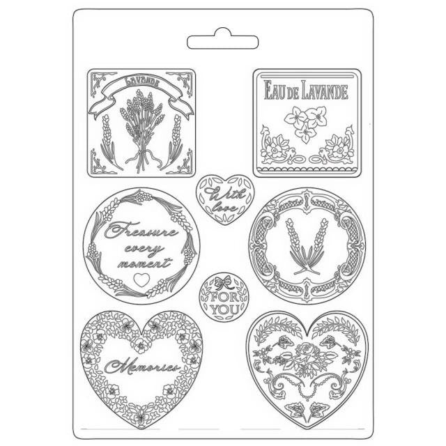 Soft Mould A4 - Provence plates and hearts