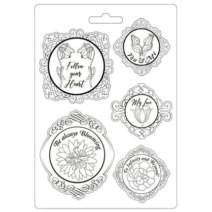 Soft Mould A4 - Romantic Garden House frame with flowers