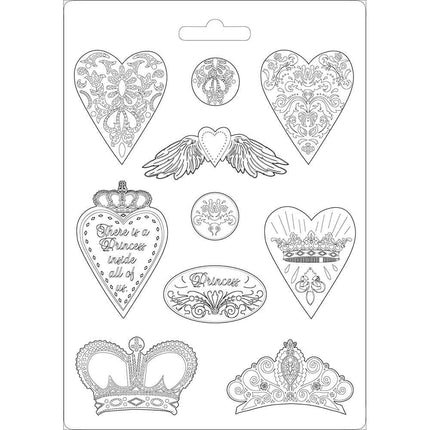 Soft Mould A4 - Hearts and crowns