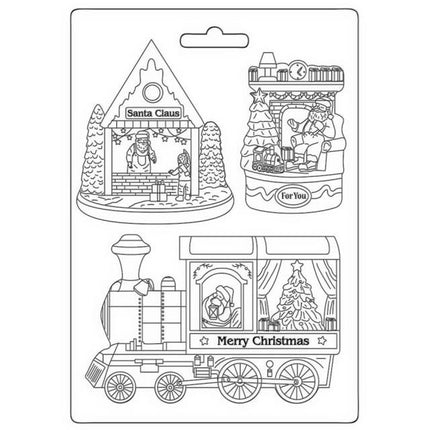 Soft Mould A5 - Train Santa Claus