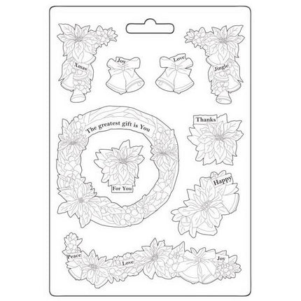 Soft Mould A5 - Poinsettia and garlands