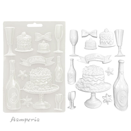 Soft Mould A5 - Masquerade flute and cakes