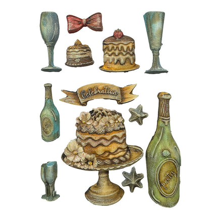 Soft Mould A5 - Masquerade flute and cakes
