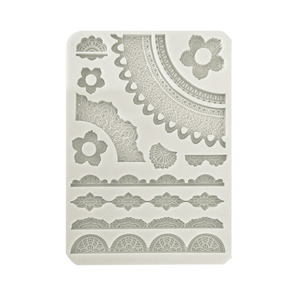 Silicone mould A5 - Create Happiness Secret Diary lace borders