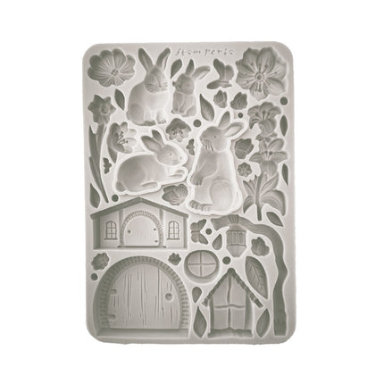 Silicon mould A5 - Rabbit and flowers