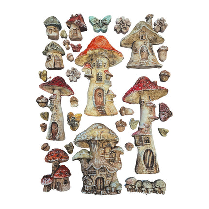 Silicone mold A5 - Hidden Grove mushroom house