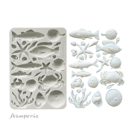 Silicone mold A5 - Silent Sea shells and fish