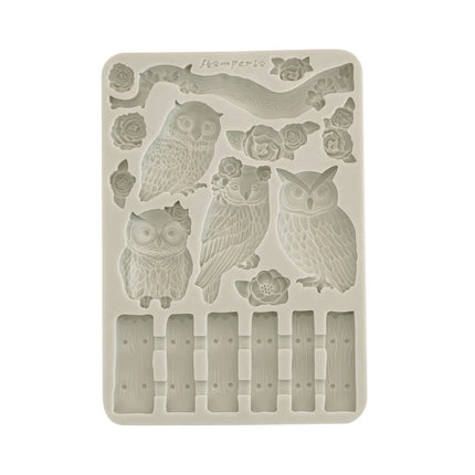 Silicone Mold A5 - The Owl's House Owls and Branch
