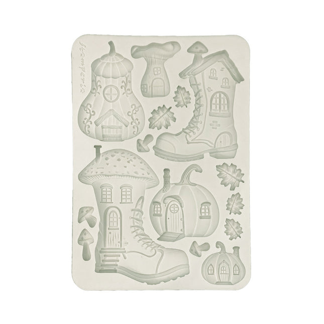 Silicone Mold A5 - Whispering Woods Boots and Pumpkin House  