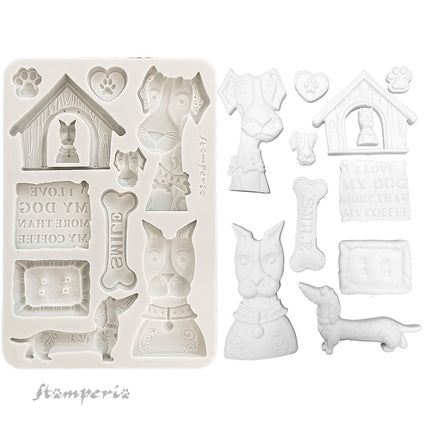 Silicone mould A5 - Furry Friends I love my dog