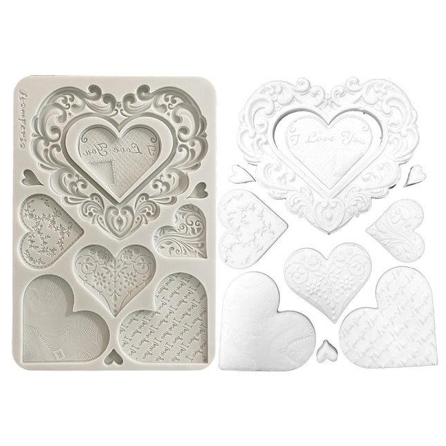 Silicone mould A5 - Family hearts