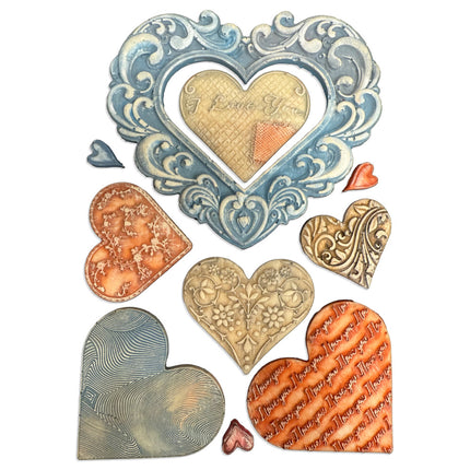 Silicone mould A5 - Family hearts