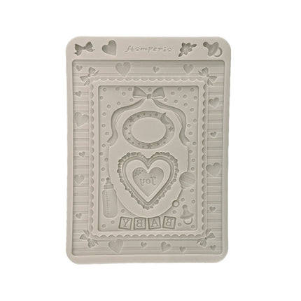 Silicone mould A5 - Baby frames and hearts