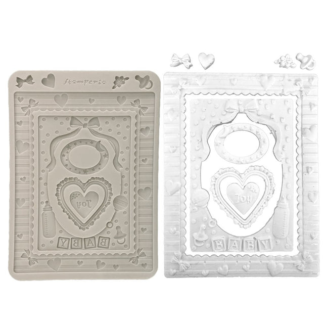 Silicone mould A5 - Baby frames and hearts