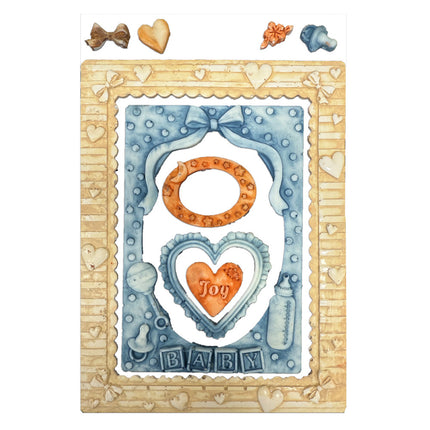 Silicone mould A5 - Baby frames and hearts