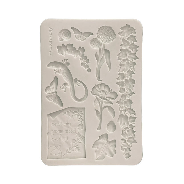 Silicon mould designs A5 for art and craft - All Around flowers and leaves