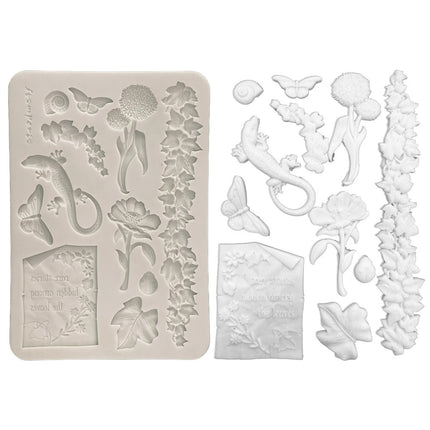 Silicon mould designs A5 for art and craft - All Around flowers and leaves