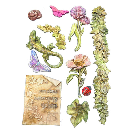 Silicon mould designs A5 for art and craft - All Around flowers and leaves