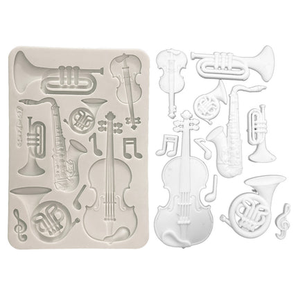Silicon mould Designs A5 for Art and Craft - Symphony musical instruments