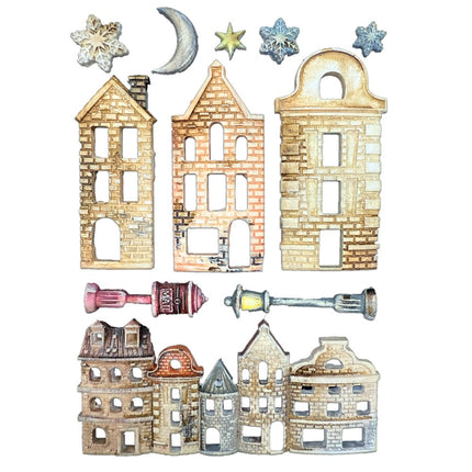 Silicon mould Designs A5 for Art and Craft - Christmas village 