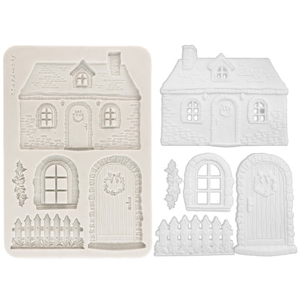 Silicon mould Designs A5 for Art and Craft - Christmas cottage
