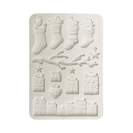 Silicon mould Designs A5 for Art and Craft - Christmas socks and presents 