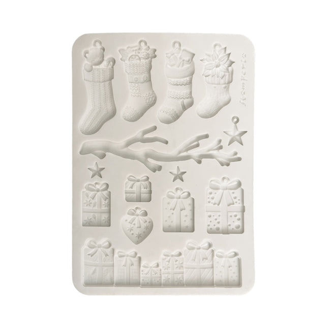 Silicon mould Designs A5 for Art and Craft - Christmas socks and presents 
