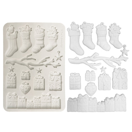 Silicon mould Designs A5 for Art and Craft - Christmas socks and presents 