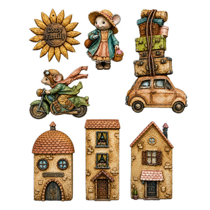 Silicon mould Designs A5 for Art and Craft - Cozy Family birds