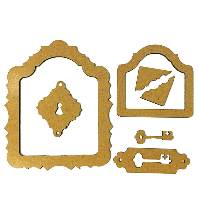 Crafty shapes: Alice in Christmas frame and key
