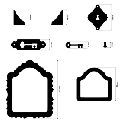 Crafty shapes: Alice in Christmas frame and key