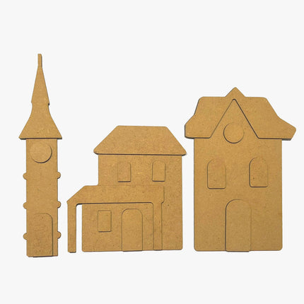 Assortment Village: 4 crafty shapes and 2 decorative chips