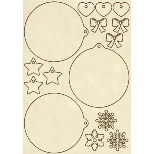 Wooden frames A5 size -Christmas spheres