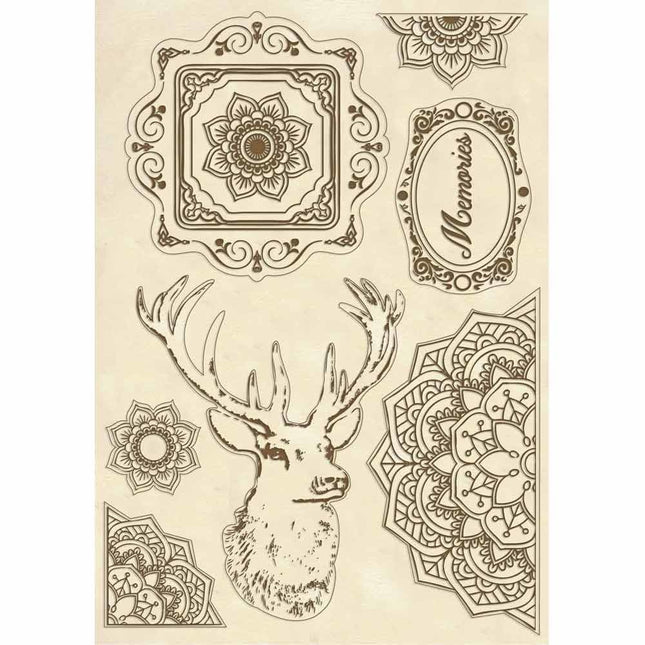 Wooden shape A5 size Cosmos deer