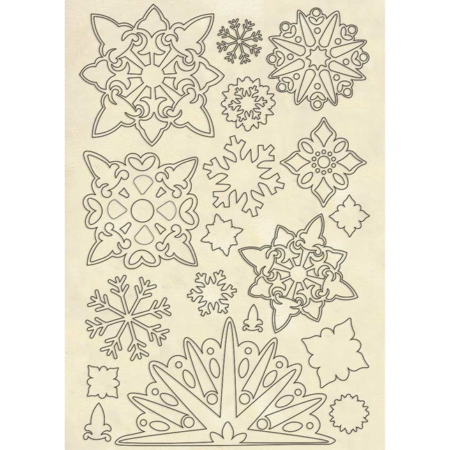 Wooden shape A5 - Snowflakes
