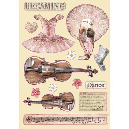 Colored Wooden shape A5 - Passion violin and dance