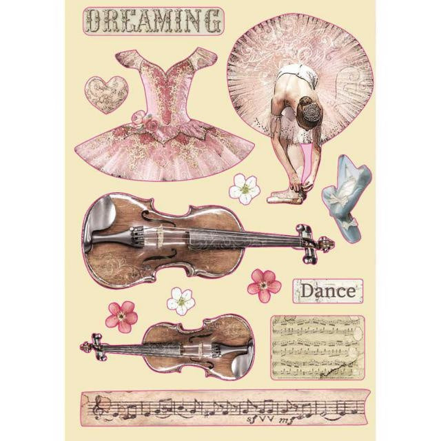 Colored Wooden shape A5 - Passion violin and dance