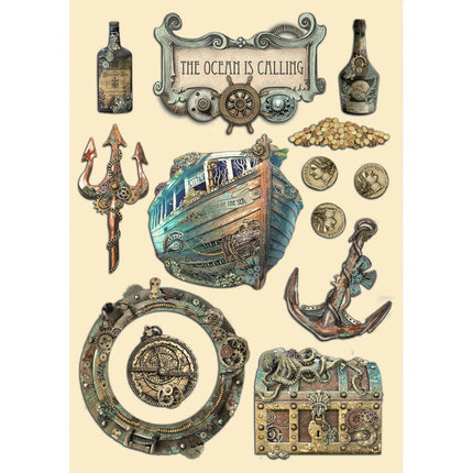 Colored Wooden shape A5 - Songs of the Sea The ocean is calling