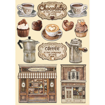 Colored Wooden shape A5 - Coffee and Chocolate