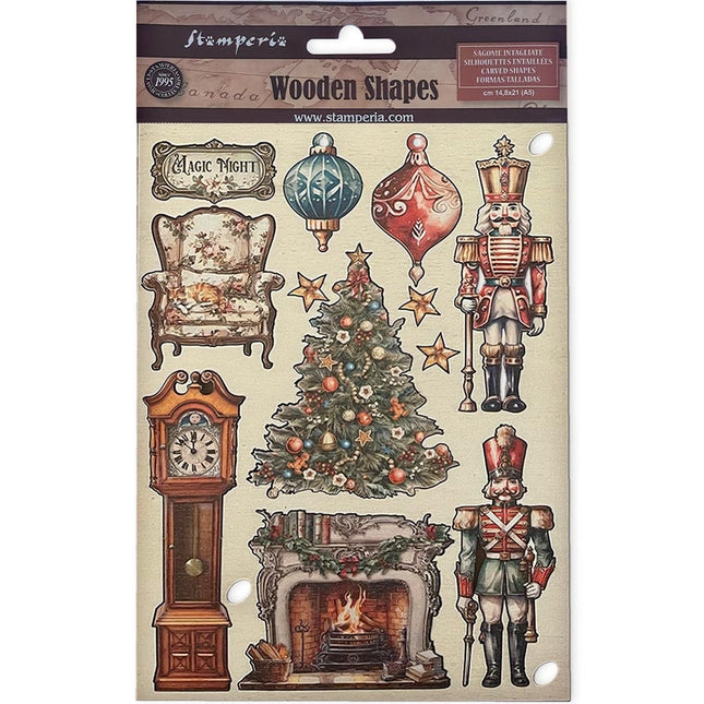 Colored wooden shape A5 - The Nutcracker soldiers
