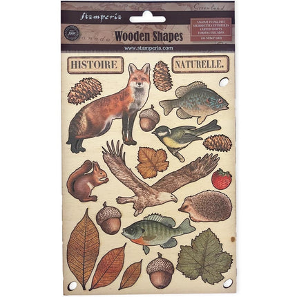 Colored Wooden shape A5 - Forest