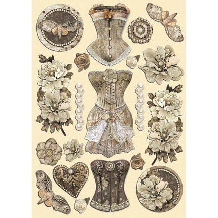 Colored Wooden shape A5 - Old Lace