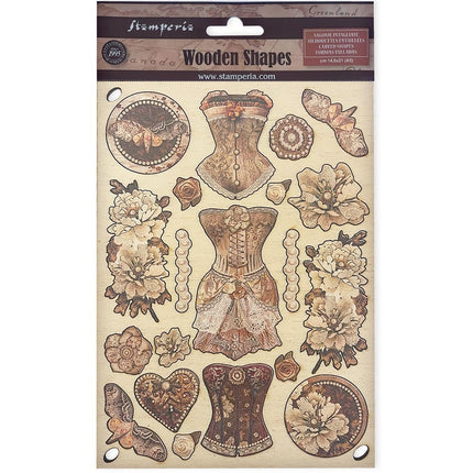 Colored Wooden shape A5 - Old Lace