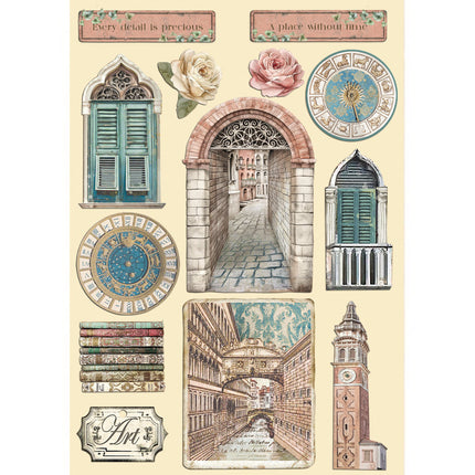 Colored Wooden shape A5 - Venice City of Art