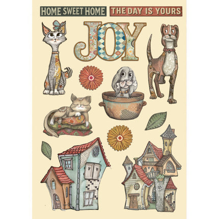 Colored Wooden shape A5 - Furry Friends