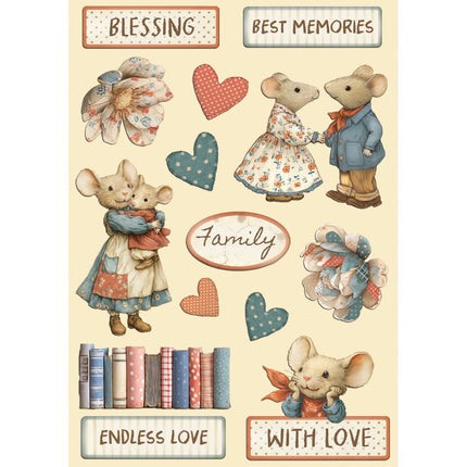 Colored Wooden shape A5 - Family