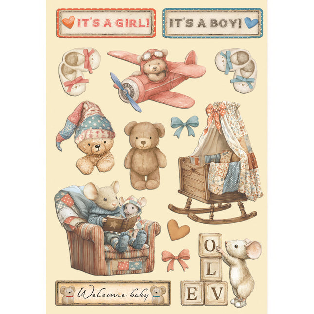 Colored Wooden shape A5 - Baby